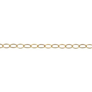 14kt Gold Filled 2.27mm Width by 3.65mm Length, Flat Cable Chain. Price per: 1 Foot.