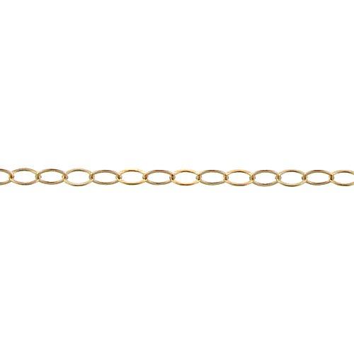 14kt Gold Filled 2.27mm Width by 3.65mm Length, Flat Cable Chain. Price per: 1 Foot.