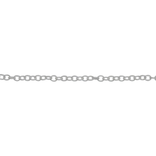 Chain by Foot. Sterling Silver 1.8mm Width by 2.35mm Length, Smooth Cable Chain. Price per: 1 Foot.