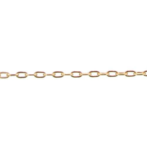 14kt Gold Filled 1.6mm Width by 2.6mm Length, Flat Elongated Cable Chain. Price per: 1 Foot.