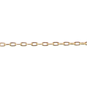 14kt Gold Filled 1.6mm Width by 2.6mm Length, Flat Elongated Cable Chain. Price per: 1 Foot.