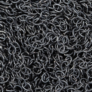 Sterling Silver Black Diamond 1.72mm Width by 2.22mm Length, Flat Cable Chain. Price per: 1 Foot.