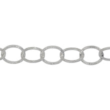 Load image into Gallery viewer, Chain by Foot. Sterling Silver 8.35mm Width by 10.48mm Length, Textured Cable Chain. Price per: 1 Foot.
