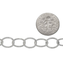 Load image into Gallery viewer, Sterling Silver 8.35mm Width by 10.48mm Length, Textured Cable Chain. Price per: 1 Foot.
