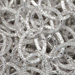 Sterling Silver 8.35mm Width by 10.48mm Length, Textured Cable Chain. Price per: 1 Foot.