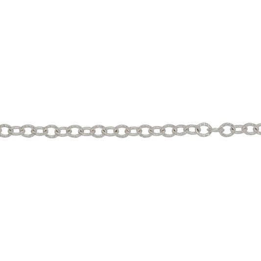 Chain by Foot. Sterling Silver 2.5mm Width by 3.1mm Length, Corrugated Cable Chain. Price per: 1 Foot.
