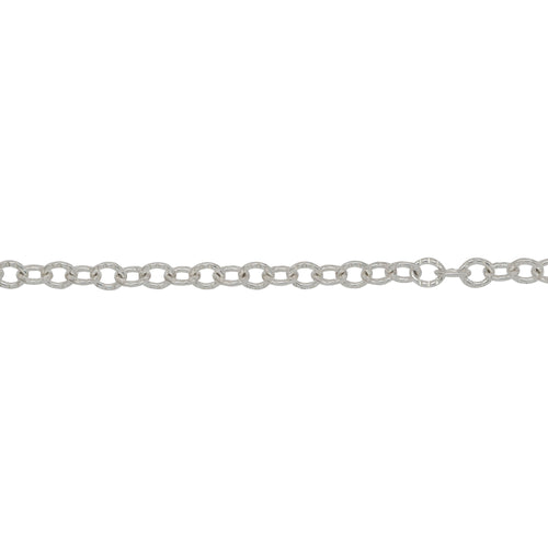 Chain by Foot. Sterling Silver 2.5mm Width by 3.1mm Length, Corrugated Cable Chain. Price per: 1 Foot.