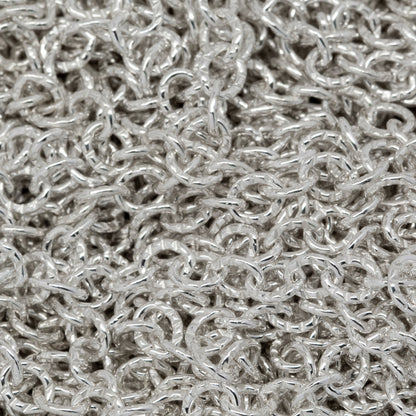 Sterling Silver 2.5mm Width by 3.1mm Length, Corrugated Cable Chain. Price per: 1 Foot.