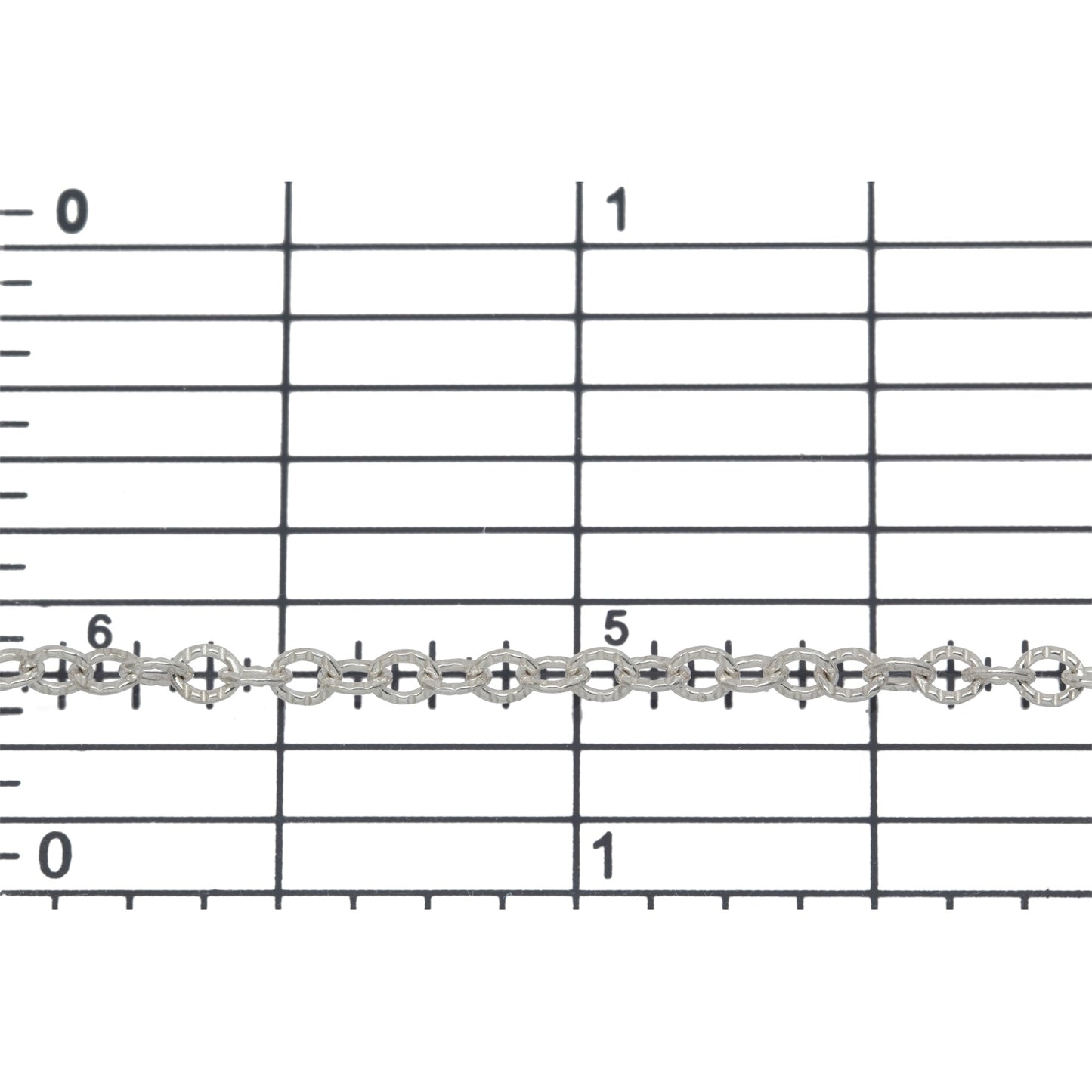 Sterling Silver 2.5mm Width by 3.1mm Length, Corrugated Cable Chain. Price per: 1 Foot.