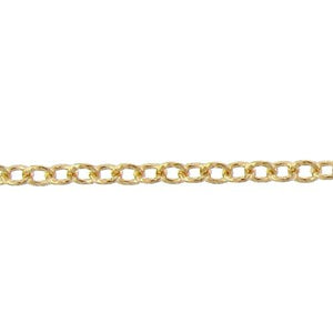 14kt Gold Filled 2.5mm Width by 3.1mm Length, Corrugated Cable Chain. Price per: 1 Foot.