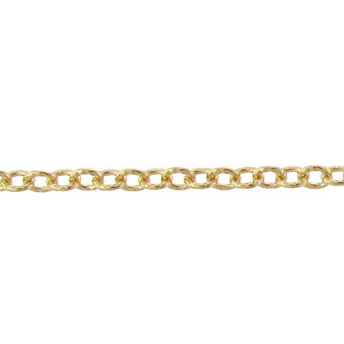 14kt Gold Filled 2.5mm Width by 3.1mm Length, Corrugated Cable Chain. Price per: 1 Foot.