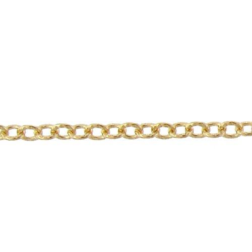 14kt Gold Filled 2.5mm Width by 3.1mm Length, Corrugated Cable Chain. Price per: 1 Foot.