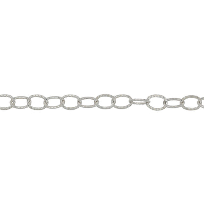 Chain by Foot. Sterling Silver 3.71mm Width by 4.70mm Length, Corrugated Cable Chain. Price per: 1 Foot.