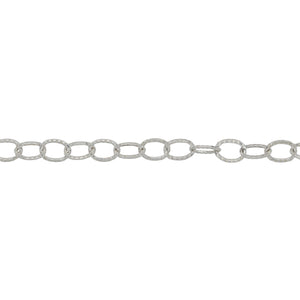Chain by Foot. Sterling Silver 3.71mm Width by 4.70mm Length, Corrugated Cable Chain. Price per: 1 Foot.