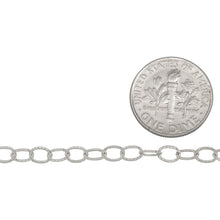 Load image into Gallery viewer, Sterling Silver 3.71mm Width by 4.70mm Length, Corrugated Cable Chain. Price per: 1 Foot.
