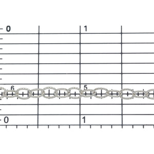 Sterling Silver 3.71mm Width by 4.70mm Length, Corrugated Cable Chain. Price per: 1 Foot.