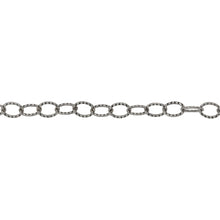 Load image into Gallery viewer, Chain by Foot. Sterling Silver Oxidized 3.71mm Width by 4.70mm Length, Corrugated Cable Chain. Price per: 1 Foot.
