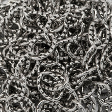 Load image into Gallery viewer, Sterling Silver Oxidized 3.71mm Width by 4.70mm Length, Corrugated Cable Chain. Price per: 1 Foot.
