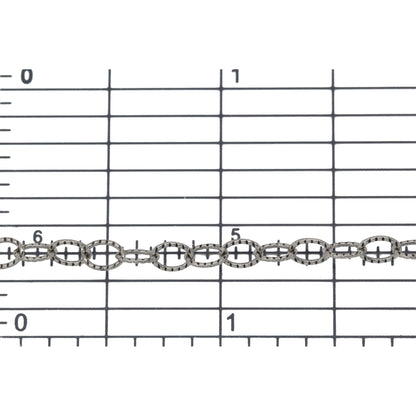 Sterling Silver Oxidized 3.71mm Width by 4.70mm Length, Corrugated Cable Chain. Price per: 1 Foot.