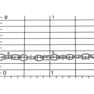 Sterling Silver Oxidized 3.71mm Width by 4.70mm Length, Corrugated Cable Chain. Price per: 1 Foot.