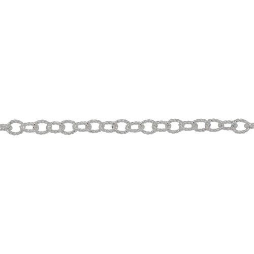 Chain by Foot. Sterling Silver 2.98mm Width by 3.57mm Length, Twisted Cable Chain. Price per: 1 Foot.