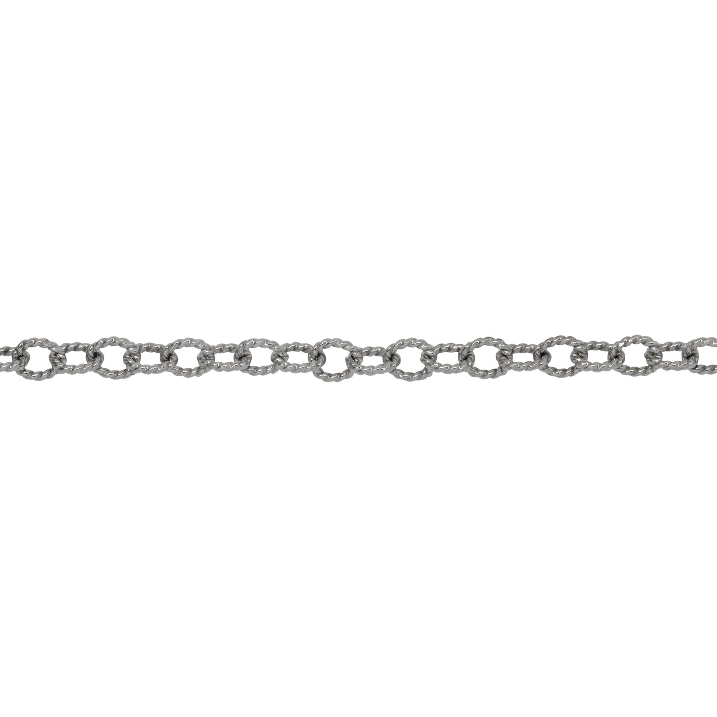 Chain by Foot. Sterling Silver Oxidized 2.98mm Width by 3.57mm Length, Twisted Cable Chain. Price per: 1 Foot.