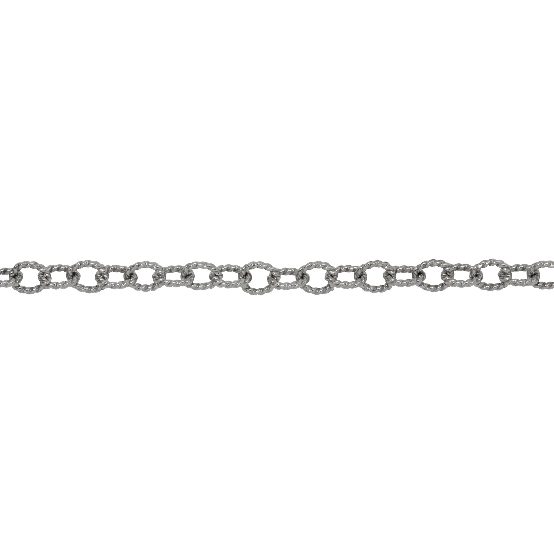 Chain by Foot. Sterling Silver Oxidized 2.98mm Width by 3.57mm Length, Twisted Cable Chain. Price per: 1 Foot.