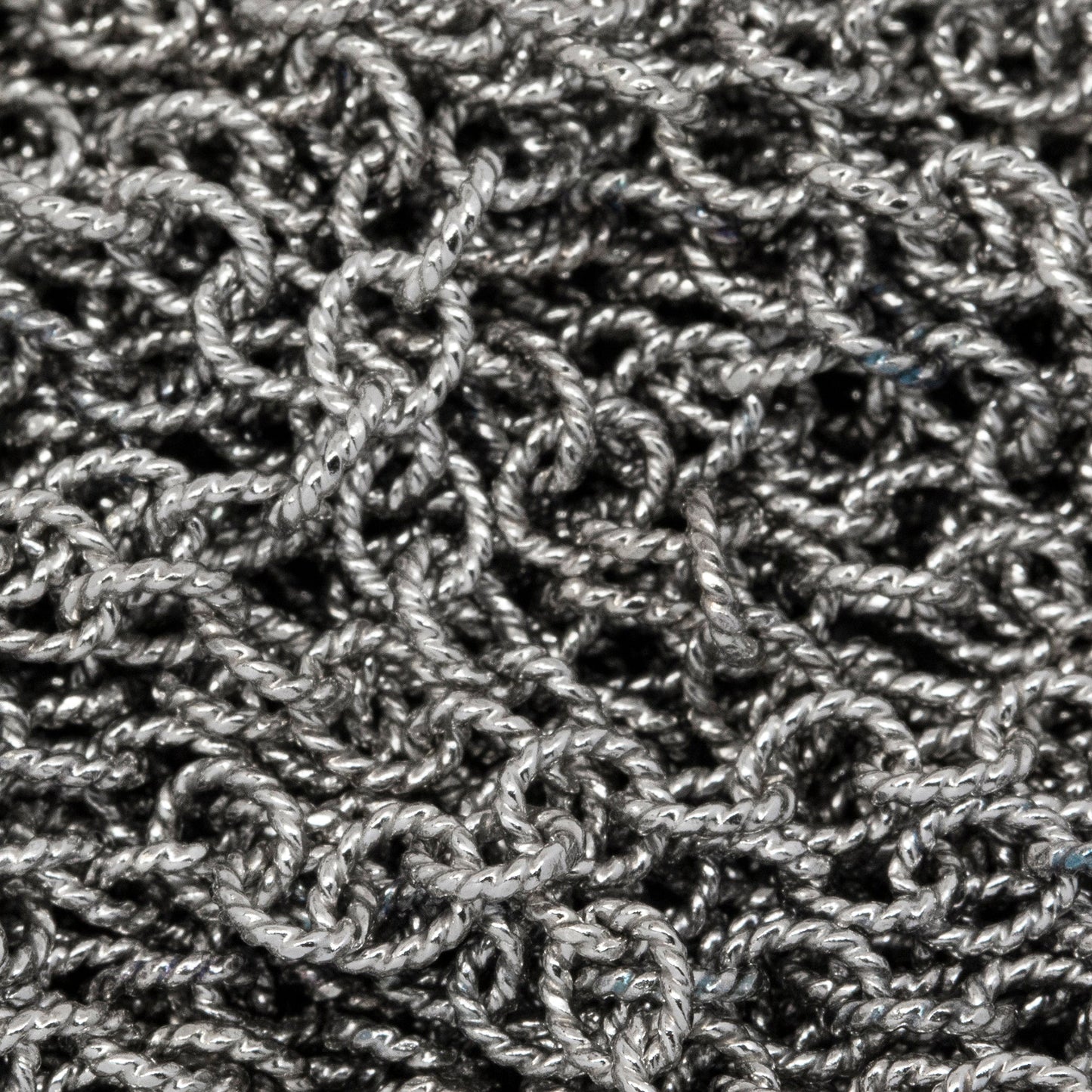 Sterling Silver Oxidized 2.98mm Width by 3.57mm Length, Twisted Cable Chain. Price per: 1 Foot.