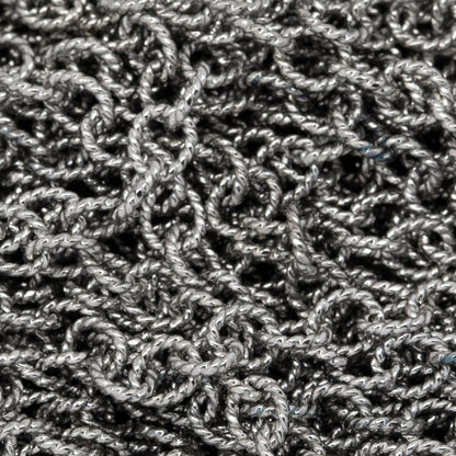 Sterling Silver Oxidized 2.98mm Width by 3.57mm Length, Twisted Cable Chain. Price per: 1 Foot.