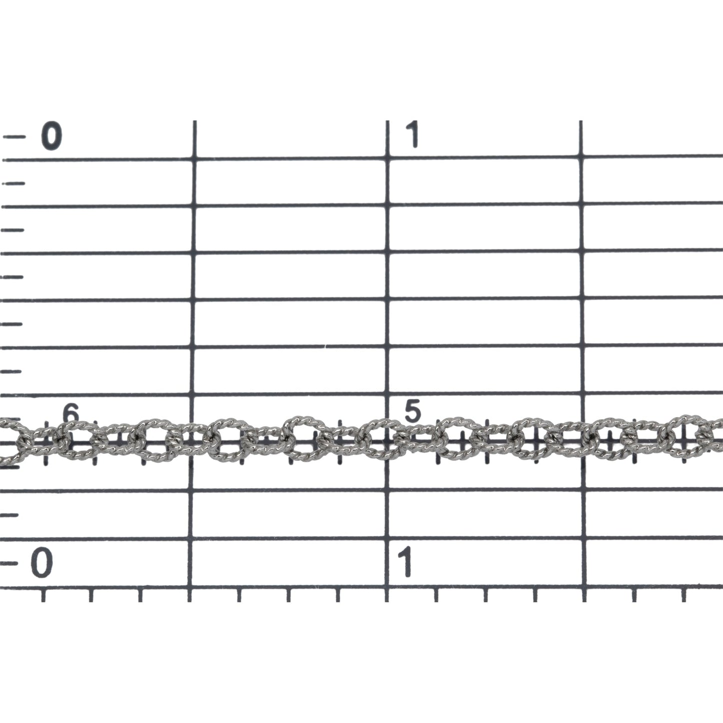 Sterling Silver Oxidized 2.98mm Width by 3.57mm Length, Twisted Cable Chain. Price per: 1 Foot.