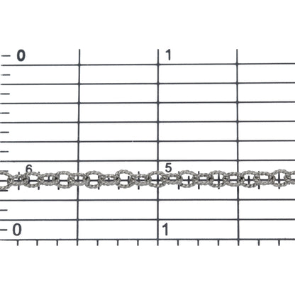 Sterling Silver Oxidized 2.98mm Width by 3.57mm Length, Twisted Cable Chain. Price per: 1 Foot.