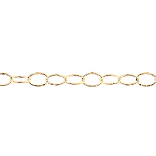 14kt Gold Filled 2.17mm Width by 2.83mm Length, Corrugated Cable Chain. Price per: 1 Foot.