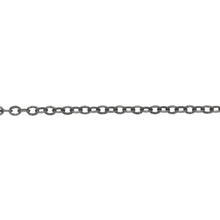 Load image into Gallery viewer, Chain by Foot. Sterling Silver Oxidized 2.17mm Width by 2.83mm Length, Corrugated Cable Chain. Price per: 1 Foot.
