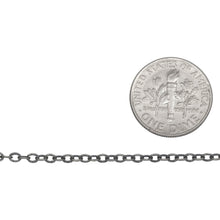 Load image into Gallery viewer, Sterling Silver Oxidized 2.17mm Width by 2.83mm Length, Corrugated Cable Chain. Price per: 1 Foot.
