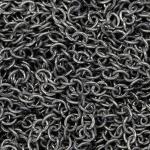 Sterling Silver Oxidized 2.17mm Width by 2.83mm Length, Corrugated Cable Chain. Price per: 1 Foot.