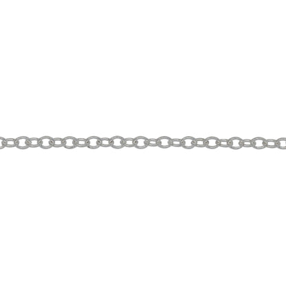 Chain by Foot. Sterling Silver 2.1mm Width by 2.8mm Length, Smooth Cable Chain. Price per: 1 Foot.