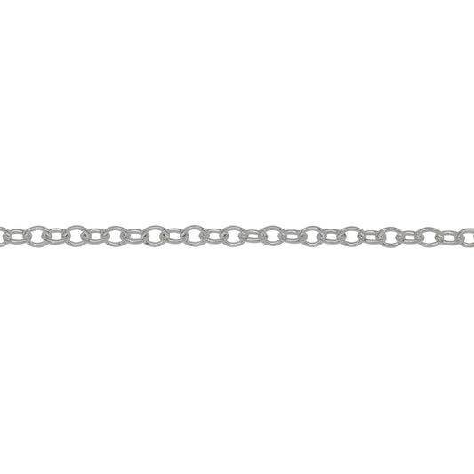 Chain by Foot. Sterling Silver 2.1mm Width by 2.8mm Length, Smooth Cable Chain. Price per: 1 Foot.