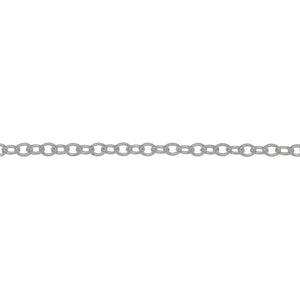 Chain by Foot. Sterling Silver 2.1mm Width by 2.8mm Length, Smooth Cable Chain. Price per: 1 Foot.