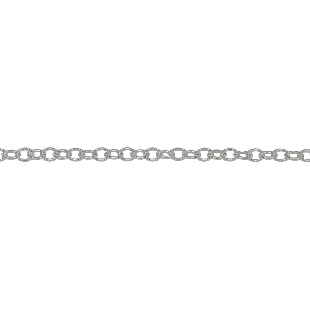 Chain by Foot. Sterling Silver 2.1mm Width by 2.8mm Length, Smooth Cable Chain. Price per: 1 Foot.