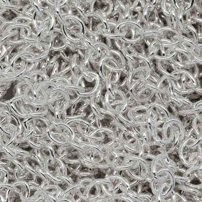 Sterling Silver 2.1mm Width by 2.8mm Length, Smooth Cable Chain. Price per: 1 Foot.