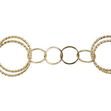 Load image into Gallery viewer, 14kt Gold Filled 29.0mm Width / Length Double Twisted Circle Links Followed by Four of 15.0mm Width / Length Square Wire Circle Links, Circle Chain. Price per: 1 Foot.
