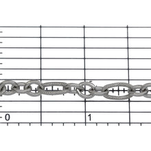 Load image into Gallery viewer, Sterling Silver Rhodium Plated 5.08mm Width by 9.84mm Length Larger Textured Oval Link Followed by Three of 4.9mm Width by 6.09mm Length Smaller Smooth Oval Links, Long and Short Chain. Price per: 1 Foot.
