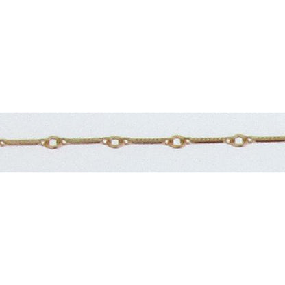 Sterling Silver 0.91mm Width by 7.95mm Length Corrugated Bar Link Followed by 2.28mm Width by 2.70mm Length Smooth Oval Link, Bar Chain. Price per: 1 Foot.