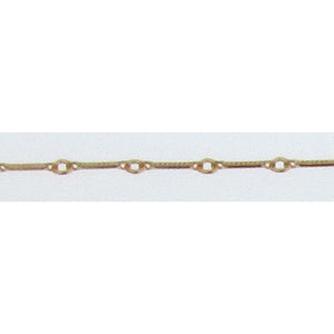 Sterling Silver 0.91mm Width by 7.95mm Length Corrugated Bar Link Followed by 2.28mm Width by 2.70mm Length Smooth Oval Link, Bar Chain. Price per: 1 Foot.