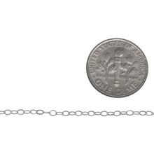 Load image into Gallery viewer, Sterling Silver 1.6mm Width by 2.4mm Length, Flat Cable Chain. Price per: 1 Foot.
