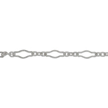 Load image into Gallery viewer, Chain by Foot. Sterling Silver 4.2mm Width by 8.8mm Length, Larger Flat Link Followed by Three of 2.3mm Width by 2.8mm Length Smaller Smooth Oval Links, Long and Short Chain. Price per: 1 Foot.
