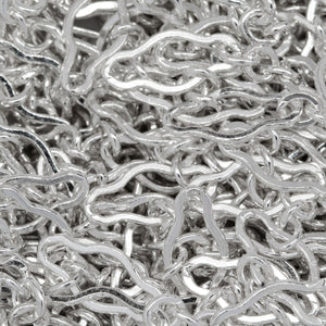 Sterling Silver 4.2mm Width by 8.8mm Length, Larger Flat Link Followed by Three of 2.3mm Width by 2.8mm Length Smaller Smooth Oval Links, Long and Short Chain. Price per: 1 Foot.