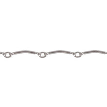 Load image into Gallery viewer, Sterling Silver 1.7mm Width by 12.6mm Length Curved Bar Link Followed by 2.5mm Width by 3.0mm Length Smooth Oval Link, Bar Chain. Price per: 1 Foot.
