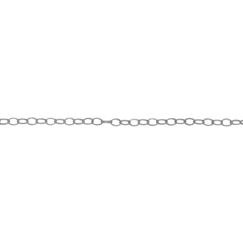 Chain by Foot. Sterling Silver 1.4mm Width by 2.1mm Length, Smooth Cable Chain. Price per: 1 Foot.