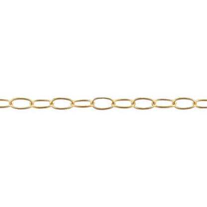 14kt Gold Filled 1.4mm Width by 2.1mm Length, Smooth Cable Chain. Price per: 1 Foot.